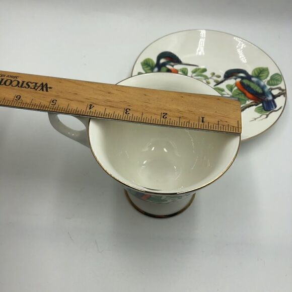Vintage Gracie Bone China by Coastline Imports Hummingbird Teacup Saucer Set - Picture 14 of 14
